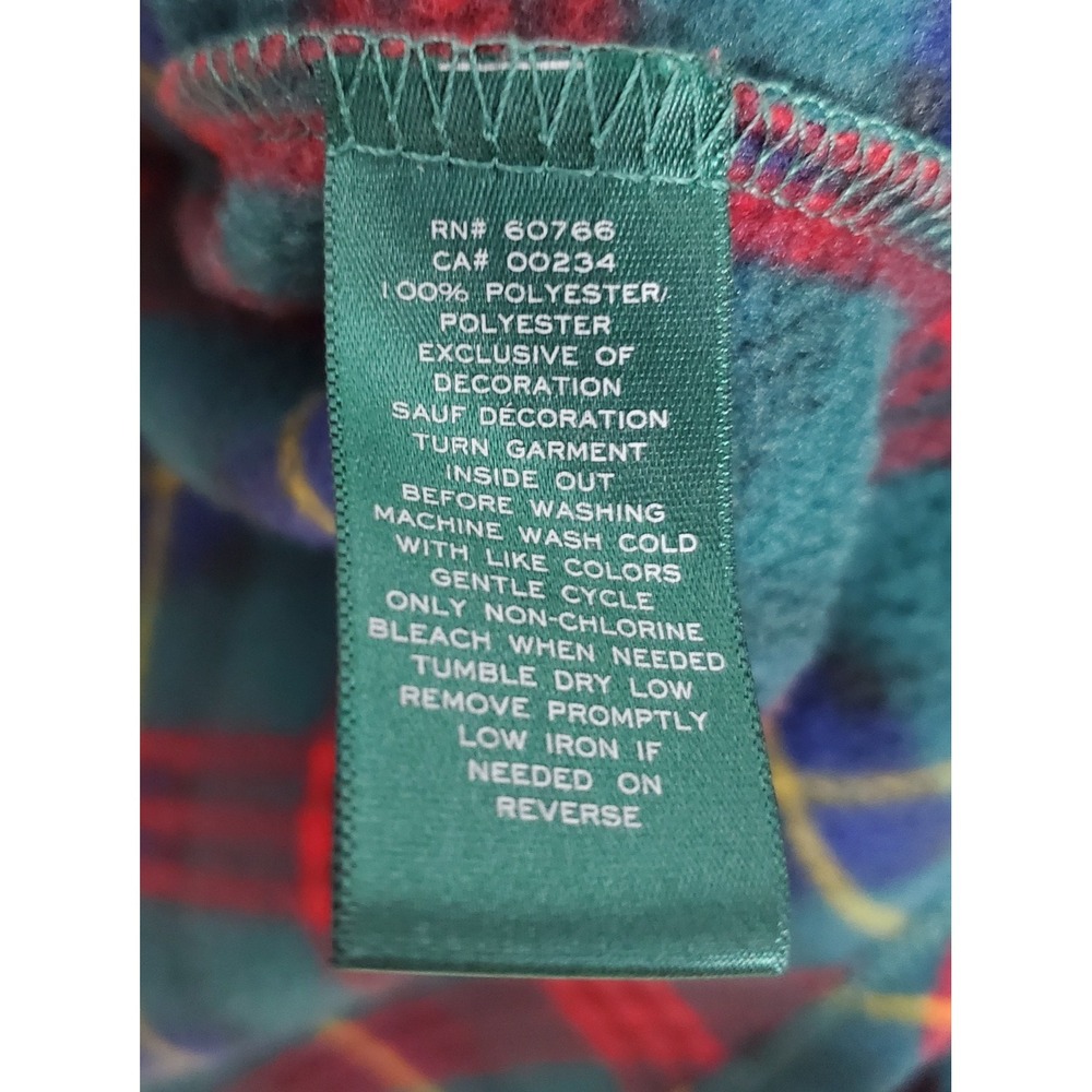 Lauren Ralph Lauren Womans M Green Plaid Fleece Pajama Set Crest Logo Christmas - Picture 6 of 11